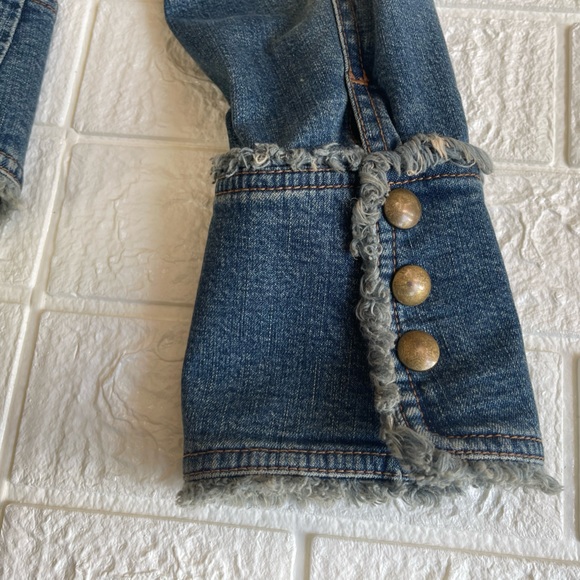 Classiques Entier Women’s Small Denim Raw Hem Snap Denim Blazer Jacket - Picture 7 of 15